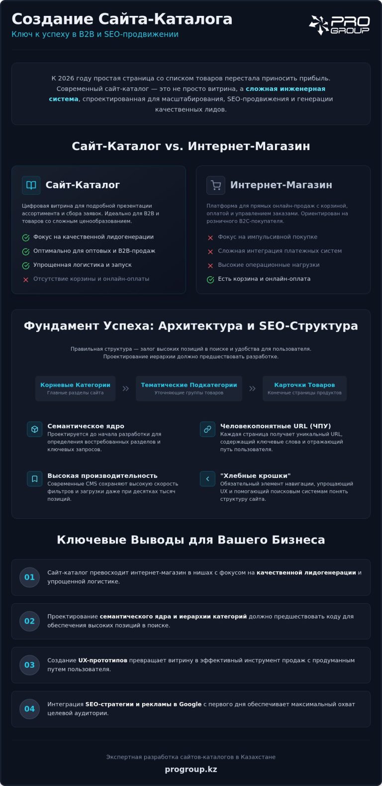 разработка каталога товаров сайт